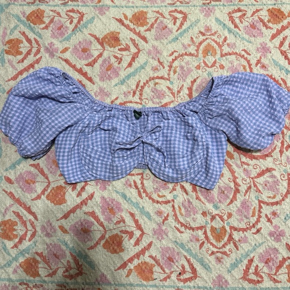 Hunter for Target Purple Gingham Crop Top - Picture 1 of 2